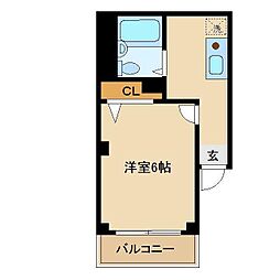 アイリスA 1Kの間取図画像