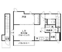 サニーホームズ 1LDKの間取図画像