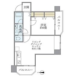 TS大森ハイム 1LDKの間取図画像