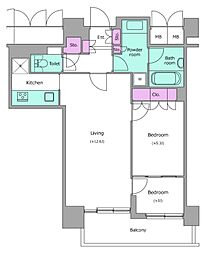 レジディアタワー目黒不動前 1SLDKの間取図画像