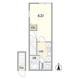 HausSolana 1Kの間取図画像