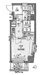 プレール・ドゥーク大森2 1Kの間取図画像