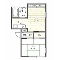 和田ビル 2Kの間取図画像