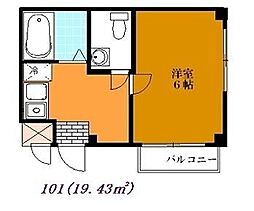 エステート加藤 1Kの間取図画像