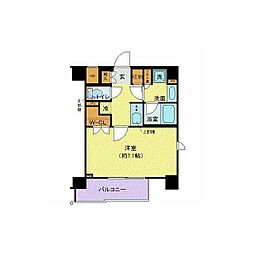 ガリシア用賀 5階1Kの間取り
