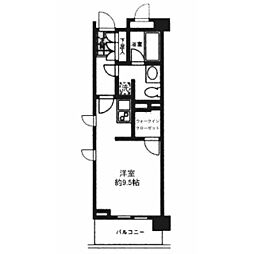 プライムアーバン用賀 4階ワンルームの間取り