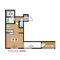 ガータ馬事公苑 ワンルームの間取図画像