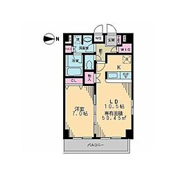 サンリュミエSEIKOH 1LDKの間取図画像