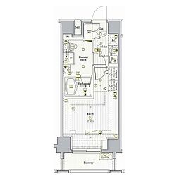 PREMIUMCUBEG駒沢大学 1Kの間取図画像