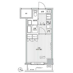 ヒューリック世田谷 1Kの間取図画像