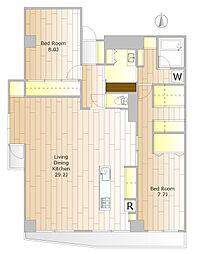 ヴェラハイツ恵比寿 2LDKの間取図画像