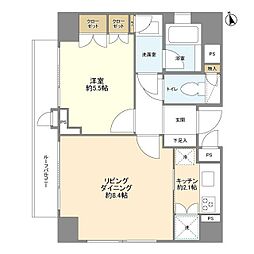 マートルコート恵比寿南 1LDKの間取図画像