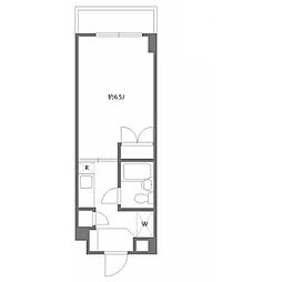 ハナブサマンション 1Kの間取図画像