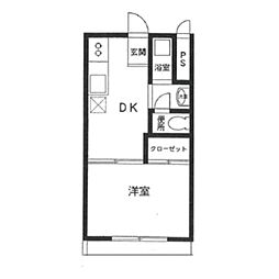 河野ハイムNo.1 1DKの間取図画像
