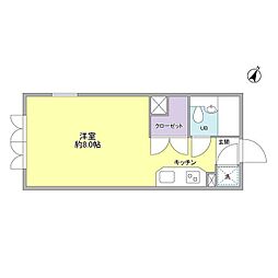 アルコすくも ワンルームの間取図画像