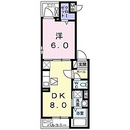 レジデンス マイ 1LDKの間取図画像