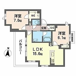 ボン・ブリーズI 2LDKの間取図画像