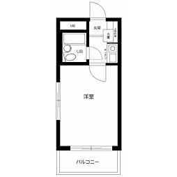 カームハウス大橋 1Kの間取図画像
