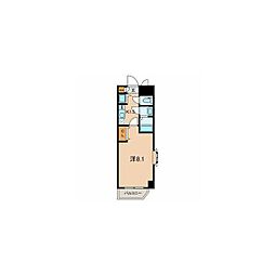 KYKガーデンホームズ若林 1Kの間取図画像
