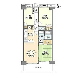 シーアイハイツたまプラーザパークヒルズA棟 3LDKの間取図画像