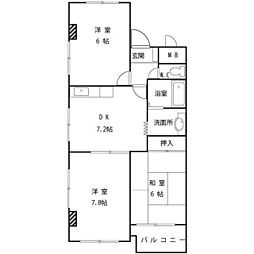 シティフォーラム溝ノ口 3DKの間取図画像