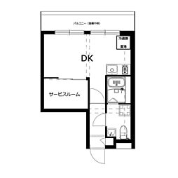 レジダンスイン・三軒茶屋 ワンルームの間取図画像