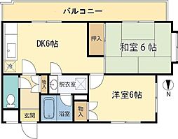 メゾンドブラン 2DKの間取図画像