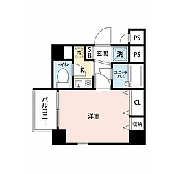 メインステージ三軒茶屋 1Kの間取図画像