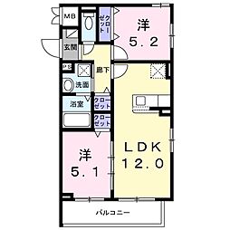 メゾンアイティジャック 2LDKの間取図画像