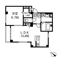 クレスト下北沢 1LDKの間取図画像