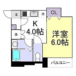 世田谷代田サンライズマンション 1Kの間取図画像