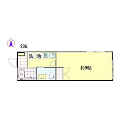 レジェンド駒沢 1Kの間取図画像