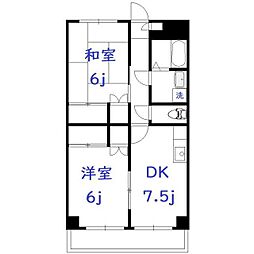 シェレバウム 2DKの間取図画像