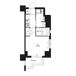 大森ウエスト 1Kの間取図画像