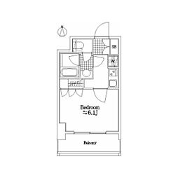 プラチナコート多摩川イースト 1Kの間取図画像
