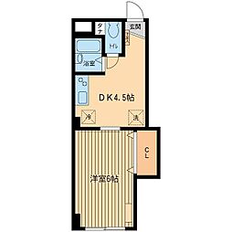 慶応マンション 1DKの間取図画像