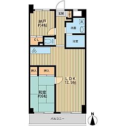 アビタシオン・クレール 1SLDKの間取図画像