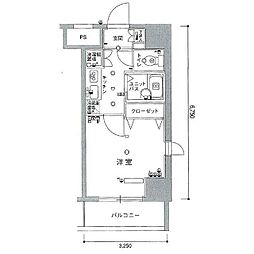 スカイコート・ヴィーダ五反田ウエスト 1Kの間取図画像