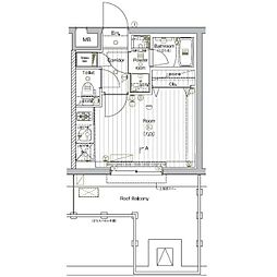 THEPREMIUMCUBEGOSAKI ワンルームの間取図画像
