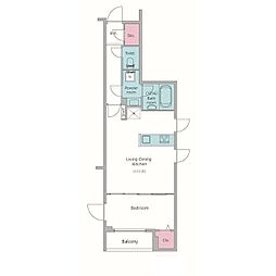 ドゥーエ梅屋敷 1LDKの間取図画像