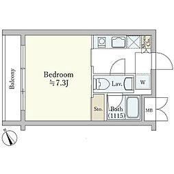 ヴィーアヴァレーゼ 1Kの間取図画像