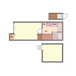 バーミープレイス南千束 1Kの間取図画像