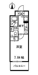 WITH丸子通 1Kの間取図画像