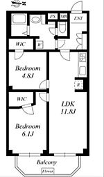 大森山王リハイム 2LDKの間取図画像