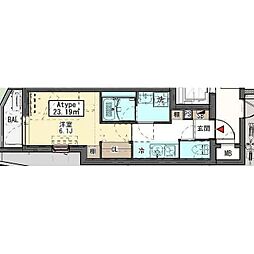 西蒲田YZYマンション 1Kの間取図画像