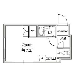 アイコート自由が丘 ワンルームの間取図画像