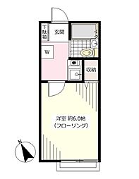 ウェルマントドロキ 1Kの間取図画像