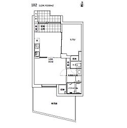 SOLAZ都立大学 1LDKの間取図画像