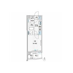 カスタリア目黒平町 1Kの間取図画像