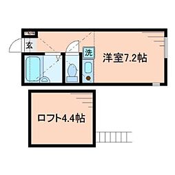 アクシス菊名 ワンルームの間取図画像